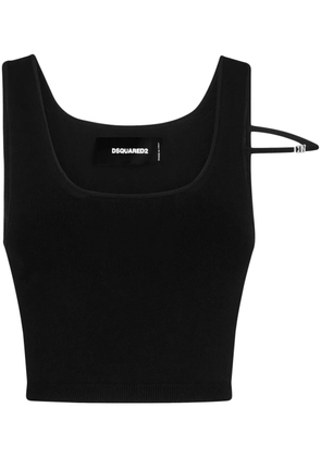 DSQUARED2 logo-plaque U-neck tank top - Black