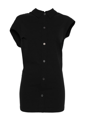 Issey Miyake button-fastening short-sleeve top - Black