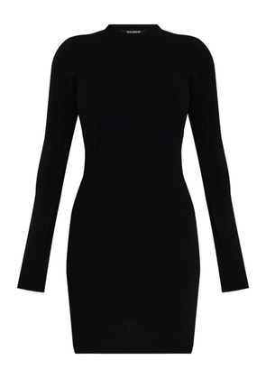 Balmain ribbed long-sleeve dress - Black