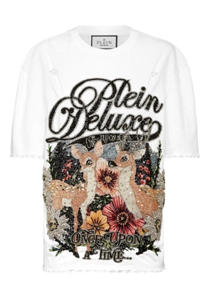 Philipp Plein sequin-embellished distressed T-shirt - White
