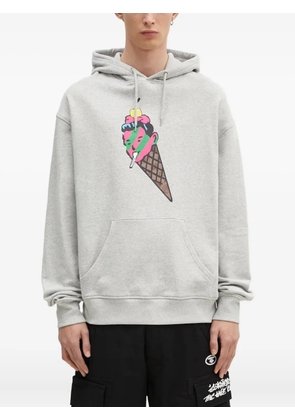 ICECREAM ice-cream cone-print hoodie - Grey