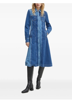 Stine Goya panelled midi shirt dress - Blue