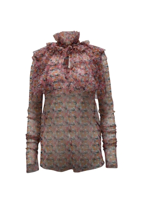 Philosophy Di Lorenzo Serafini floral-print ruffle-collar blouse - Pink