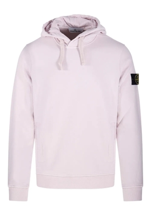 Stone Island logo-badge hoodie - Pink