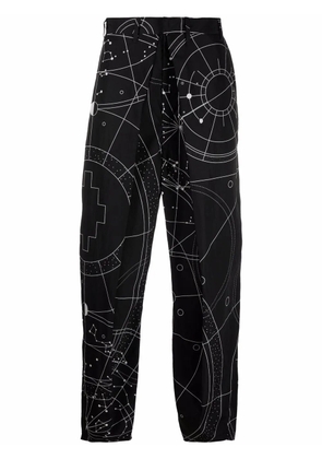 COUNTY OF MILAN all over Astral pleated chinos - Black