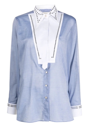 Wales Bonner stud-embellished bib shirt - Blue