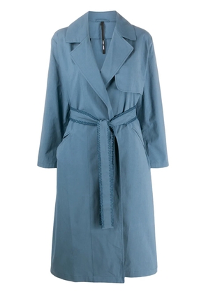 Sara Lanzi long sleeve belted trench coat - Blue