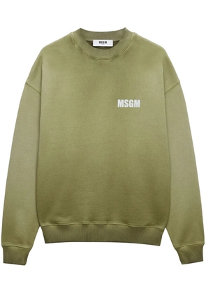 MSGM gradient effect logo-printed sweatshirt - Green