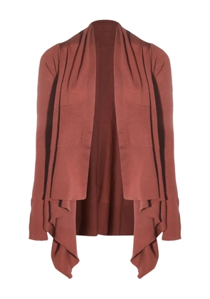 Rick Owens ribbed asymmetric cardigan - Brown