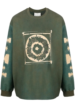 Song For The Mute logo-print long-sleeved sweatshirt - Green