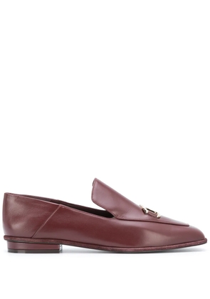 Ferragamo Gancini square-toe loafers - Red