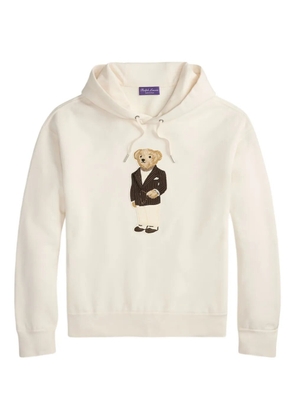 Ralph Lauren Purple Label bear-embroidered hoodie - Neutrals