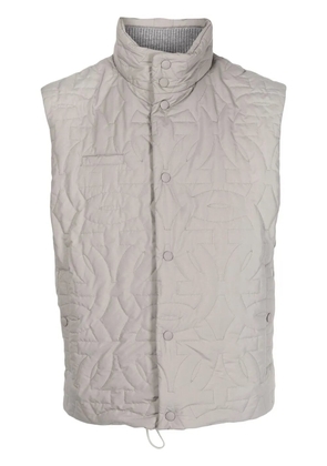 Ferragamo quilted funnel neck gilet - Grey