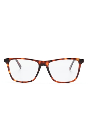 Zegna tortoiseshell-effect rectangle-frame glasses - Brown