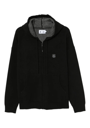 izzue logo knited hoodie - Black