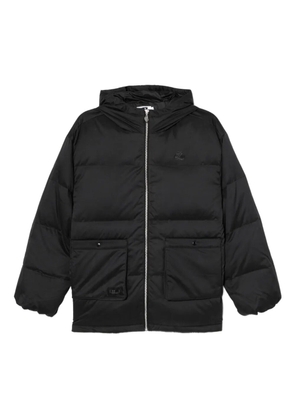 izzue logo-embroidered puffer jacket - Black