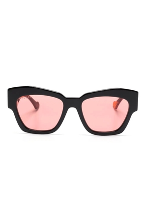 Gucci Eyewear logo-plaque oversize-frame sunglasses - Black