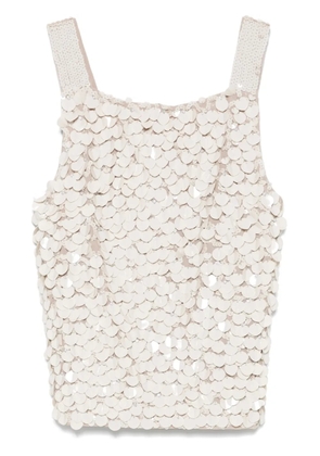 P.A.R.O.S.H. paillette-embellished top - Neutrals