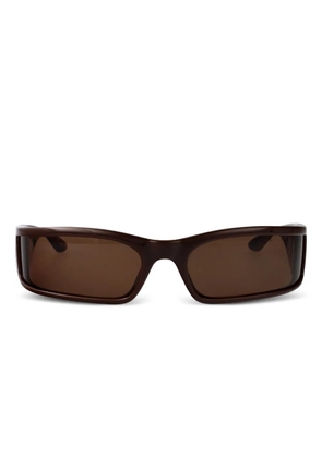 Balenciaga Eyewear rectangle logo sunglasses - Brown