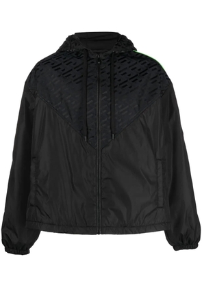 Versace panelled logo-print track jacket - Black