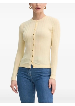 Elisabetta Franchi ribbed button cardigan - Yellow