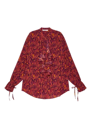 MALIPARMI ruffled floral-print blouse - Red
