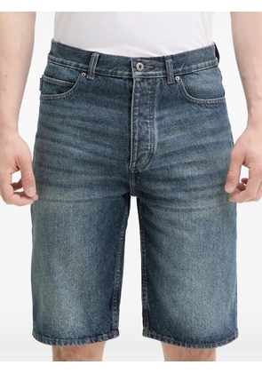 HUGO logo-patch denim shorts - Blue