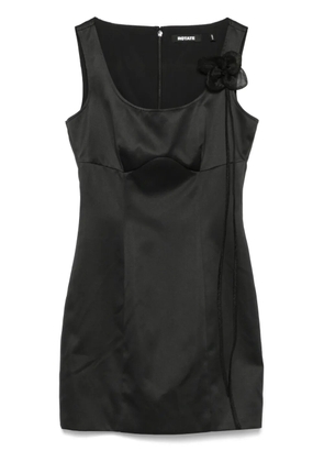 ROTATE BIRGER CHRISTENSEN floral-appliqué satin dress - Black