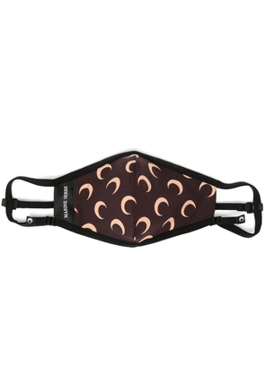 Marine Serre crescent moon print face mask - Black
