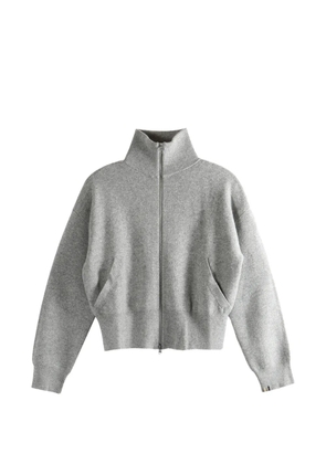 extreme cashmere zip-up funnel-neck cashmere cardigan - Grey