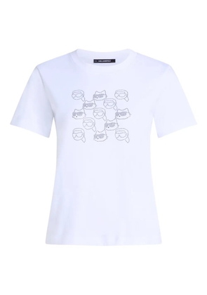 Karl Lagerfeld rhinestone logo-print T-shirt - White