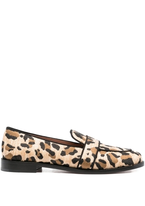 Aquazzura leopard-print loafers - Neutrals
