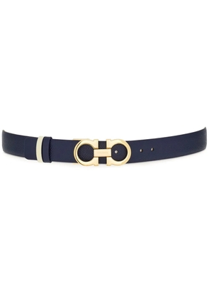 Ferragamo Gancini-plaque reversible leather belt - Blue
