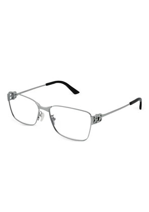 Balenciaga logo-detail rectangle-frame glasses - Grey