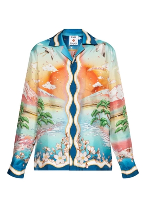 Casablanca Tennis Club silk shirt - Blue