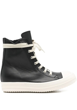 Rick Owens lace-up leather sneakers - Black