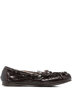 P.A.R.O.S.H. embossed leather loafers - Brown