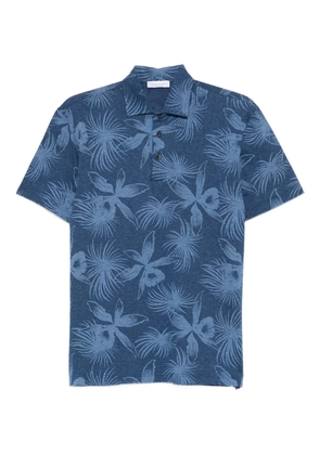 Gran Sasso floral-print polo shirt - Blue