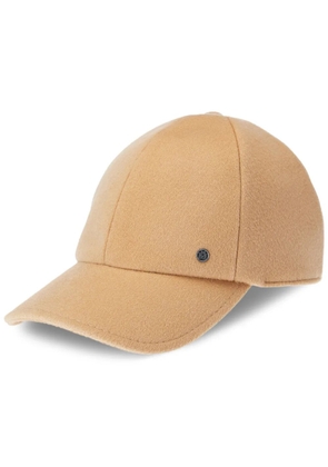 Maison Michel Tiger logo-plaque felt cap - Brown