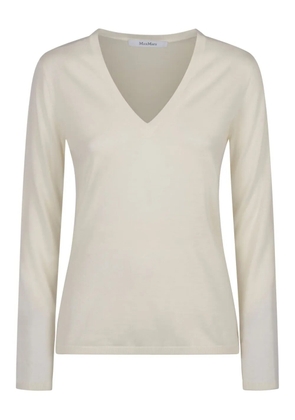Max Mara V-neck long-sleeve top - White