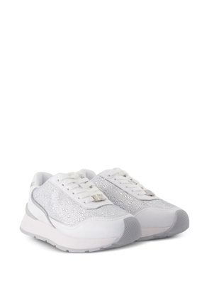 Versace crystal-embellished sneakers - White
