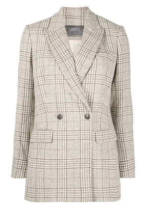Lorena Antoniazzi check-pattern patch blazer - Neutrals