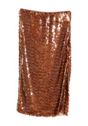 Patrizia Pepe sequin-embellished skirt - Orange