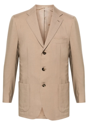 Kiton single-breasted cashmere-blend blazer - Brown