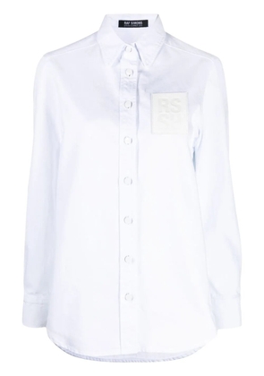 Raf Simons logo-patch long-sleeve shirt - White