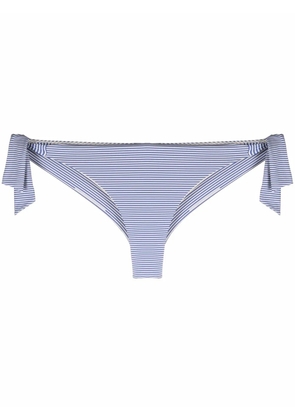 Emporio Armani stripe-print bikini bottoms - Blue