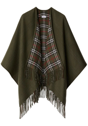 Burberry check-pattern reversible wool cape - Green