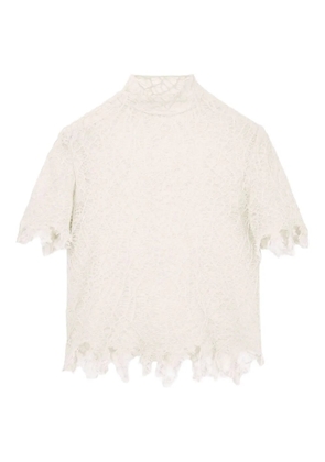 Alexander McQueen Silk Lace Top - Neutrals