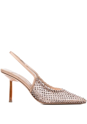 Le Silla 80mm Gilda crystal-embellished heeled pumps - Neutrals