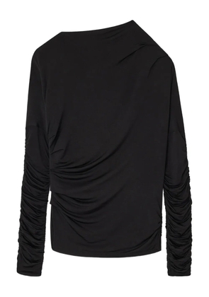 GANNI ruched jersey top - Black